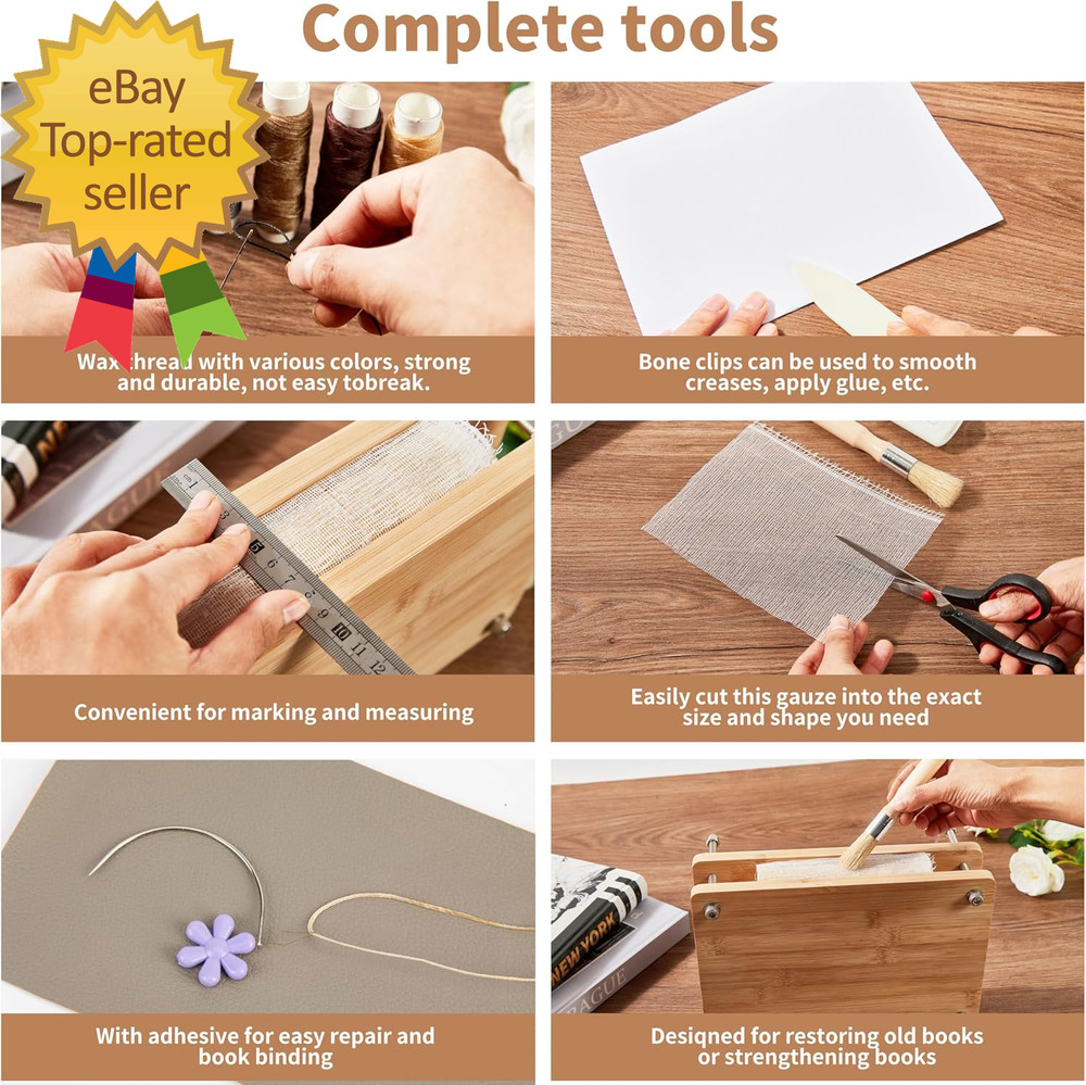 50 Pcs Book Binding Kits Beginners Complete DIY Kit with Tools & Instructions
