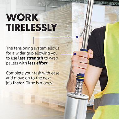 Stretch Film Dispenser Pole Holder for 2-3 Inch Rolls, 12-24 Inch Lengths