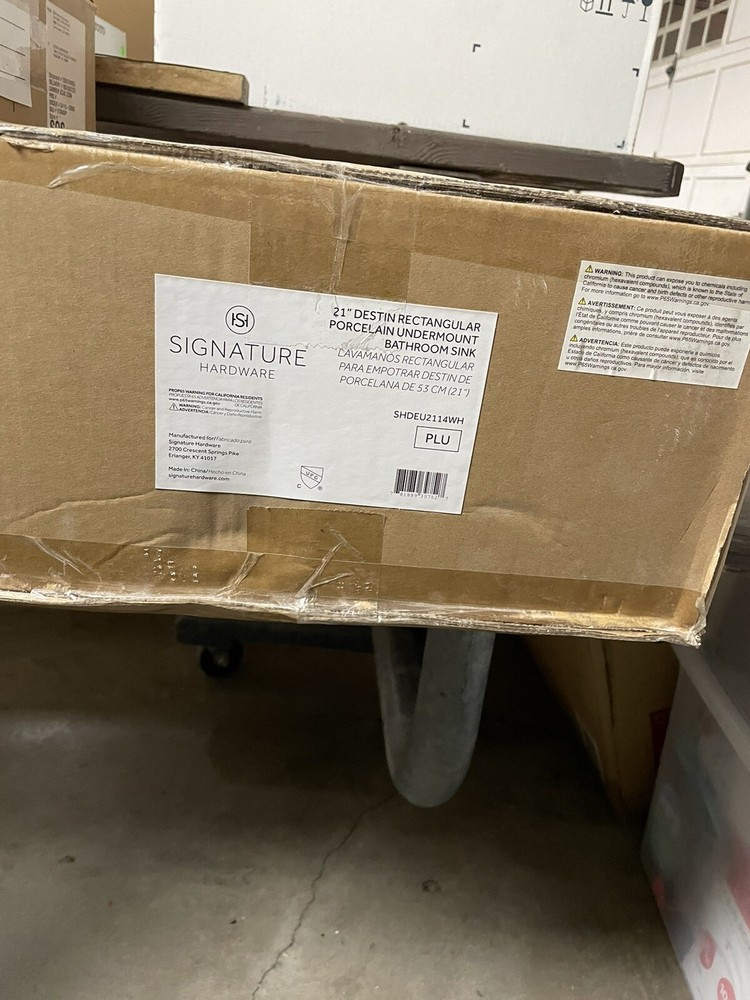 Signature Hardware Destin Rectangular 21”Porcelain Undercount Bathroom Sink
