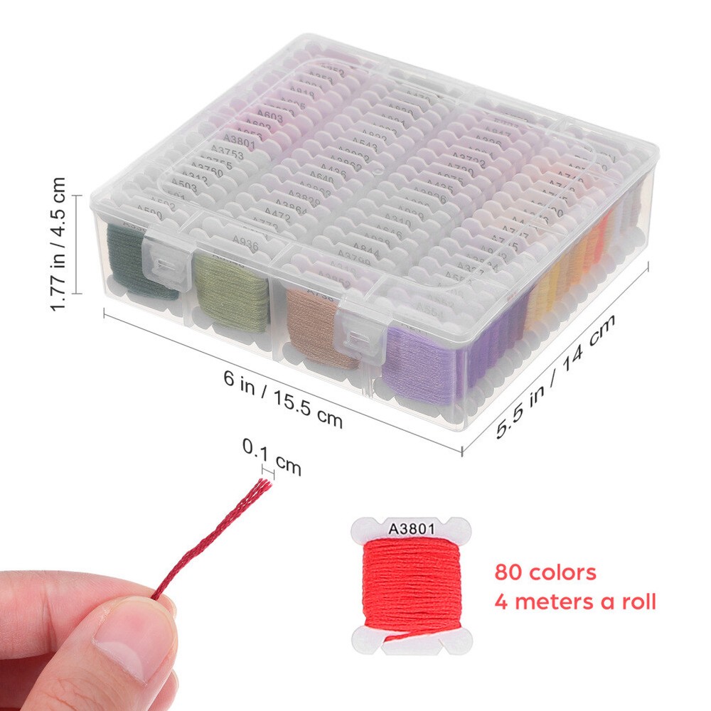 1 Box 80 Color Embroidery Thread Yarn Thread Sewing Thread Sewing Machine Thread