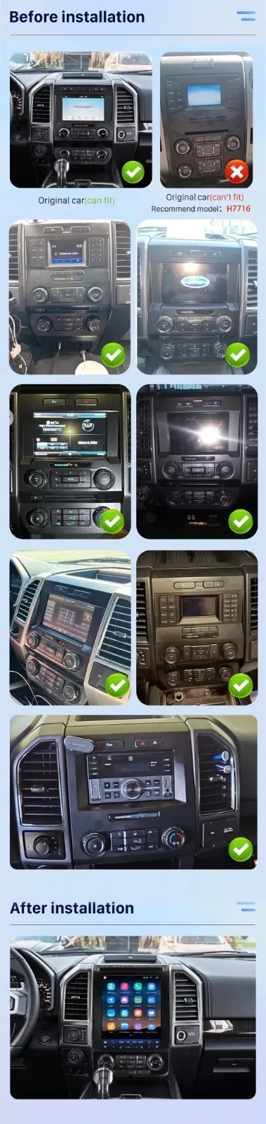 12.1"For Ford F150 2015-2022 Android Tesla Style Car Radio Stereo /Carplay/GPS