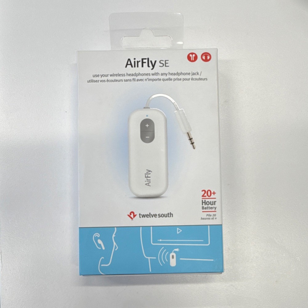 Twelve South AirFly SE Bluetooth Wireless Transmitter White TS-2259 3.5mm Jack