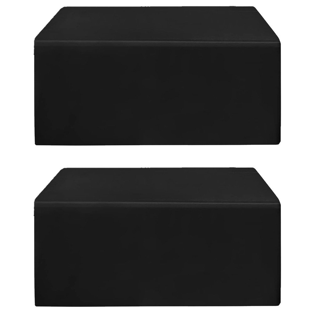 2 Pack Black Tablecloth Fitted Table Clothes for 6 Foot Rectangle Tables - Wa...
