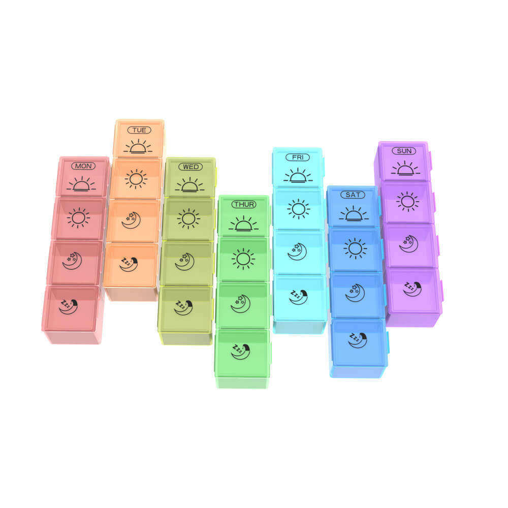 Large Weekly Pill Organizer Moisture-Proof 4 Times a Day 7 day Medicine Storage