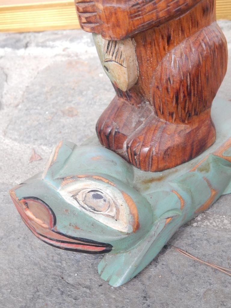 LARGE MUSEUM GRADE 4-5 FIGURE TLINGIT NWC INDIAN WOOD TOTEM POLE MODEL