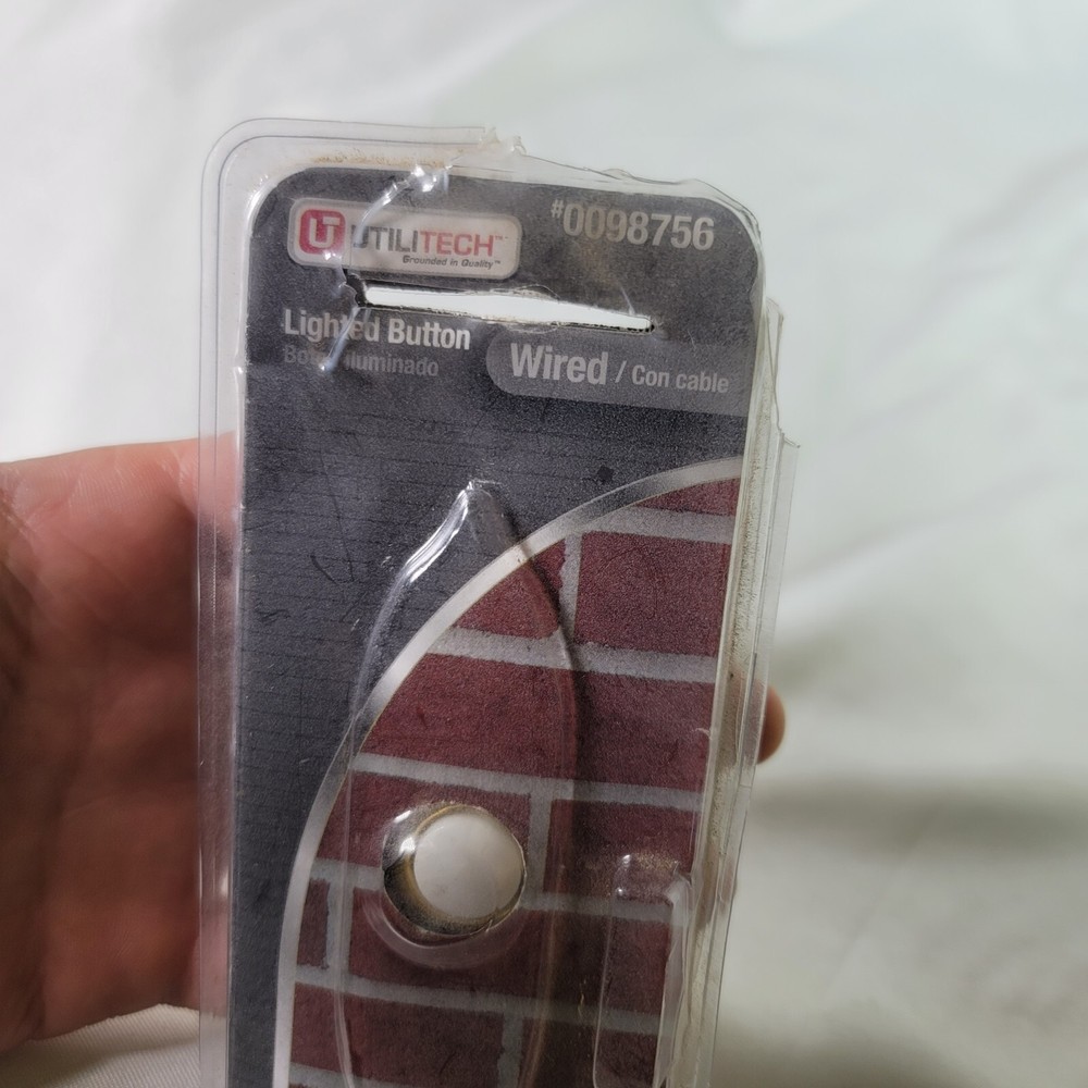 Utilitech Lighted Button Wired Midel 0098756 Brass Finish