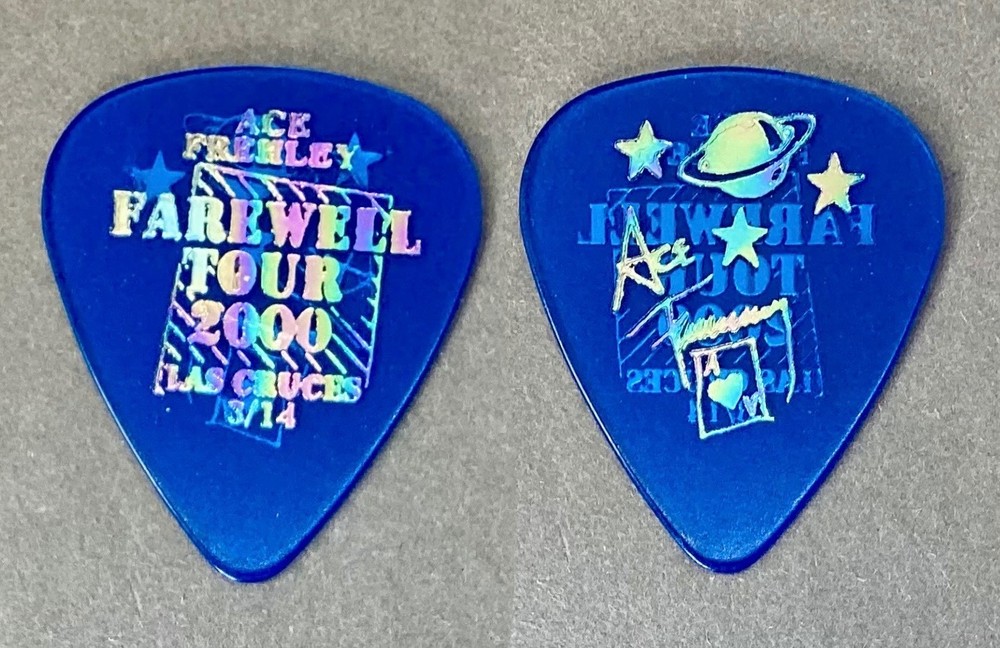 ⚡️Rarer KISS Ace Frehley Farewell see through blue pick - Las Cruces, NM 3/14 ⚡️