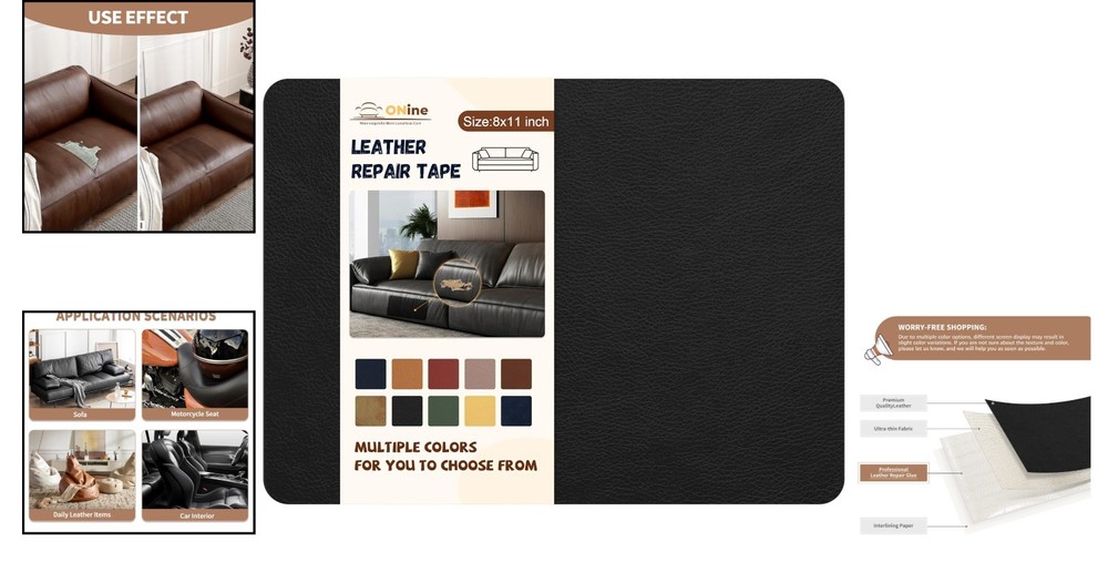 8X11 Self-Adhesive Leather Patch - Effortless Repairs for Everyday Needs