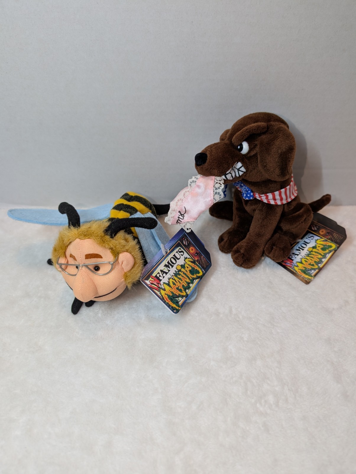 Vintage 90s Meanies Plush Lot Of 8- Infamous Series MADONNA Clinton HOWARD STERN