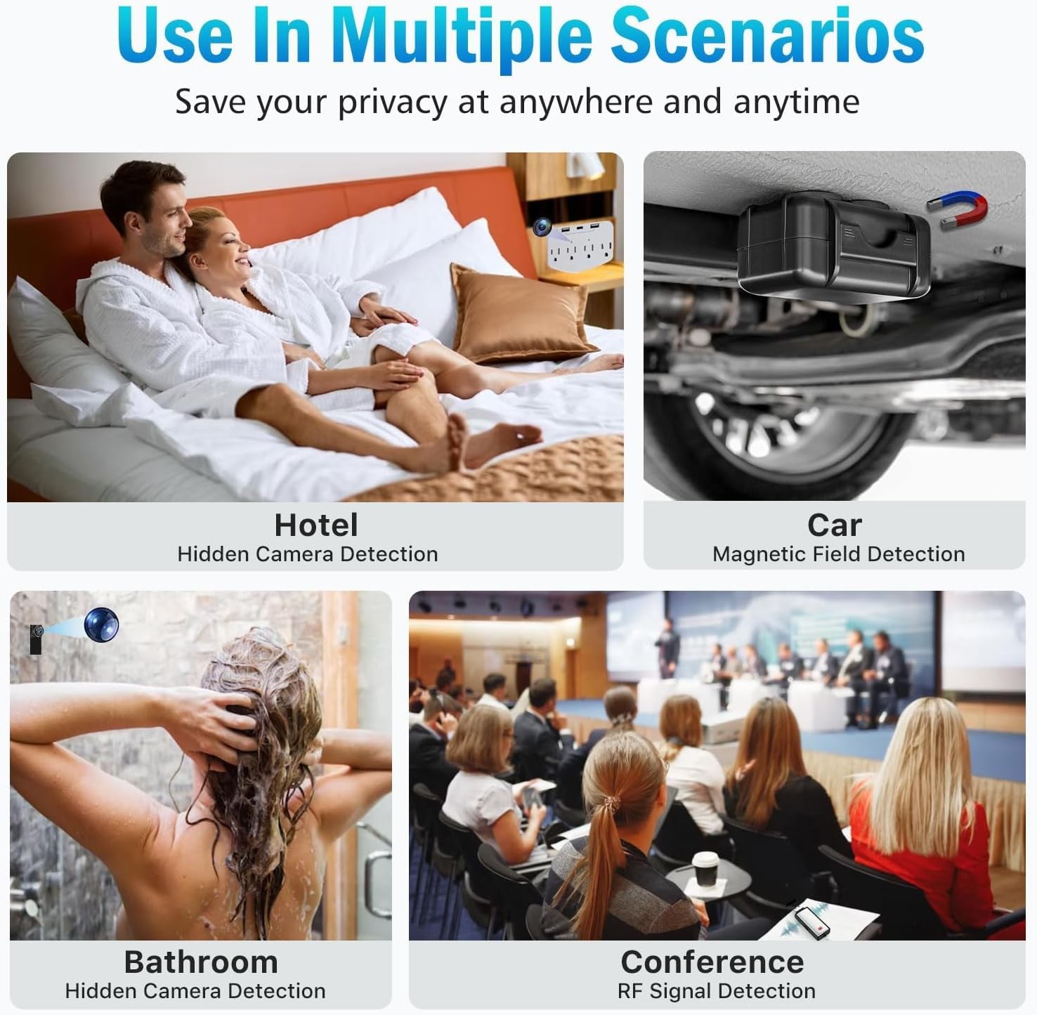 Anti-Spy Camera Wireless RF Detector GSM Bug GPS Tracker Finder Scanner Device