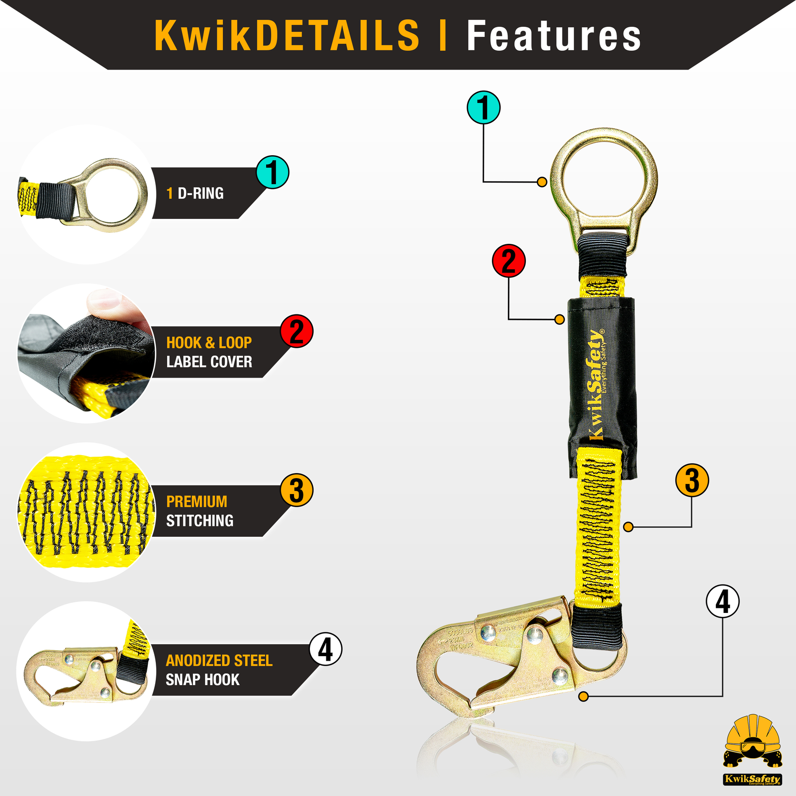 KwikSafety DOLPHIN DORSAL 18" D-Ring Extender Fall Protection Equipment