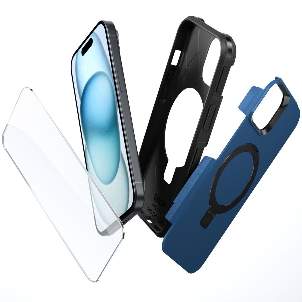 For iPhone 14 15 Plus 15 Pro Max Case MagSafe Ring Stand & Shockproof Protector