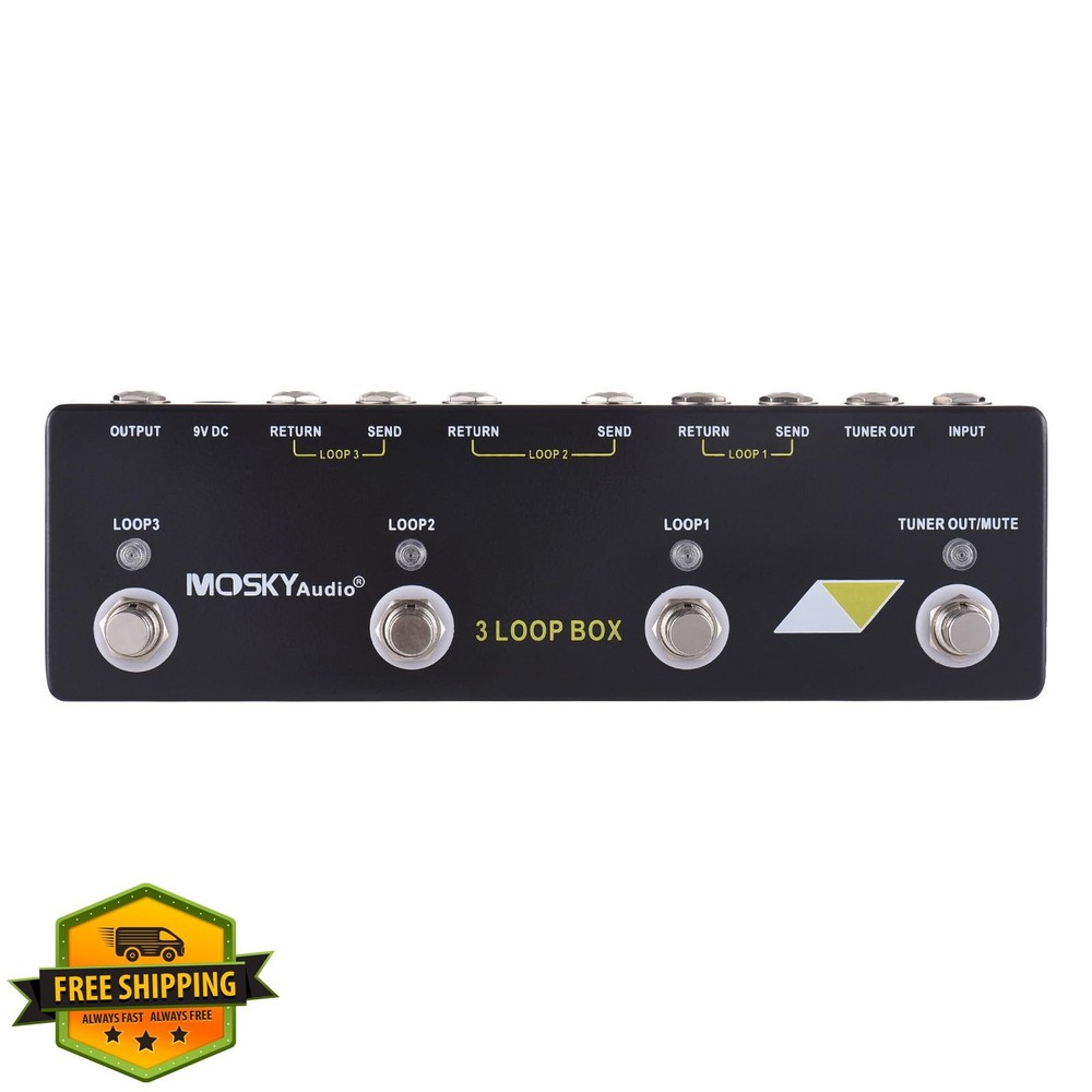 Btuty 3 Loop Box Guitar Effect Pedal True Bypass Switcher