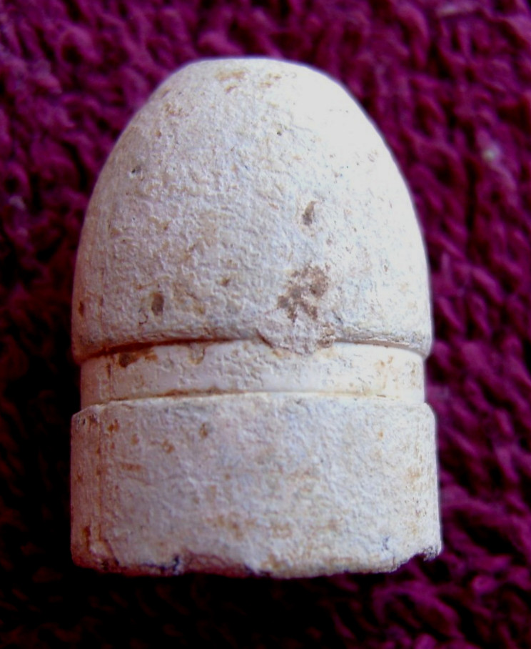 RARE .69 CALIBER FRENCH TRIANGLE CAVITY BULLET WITH TALL BASE (SHILOH)