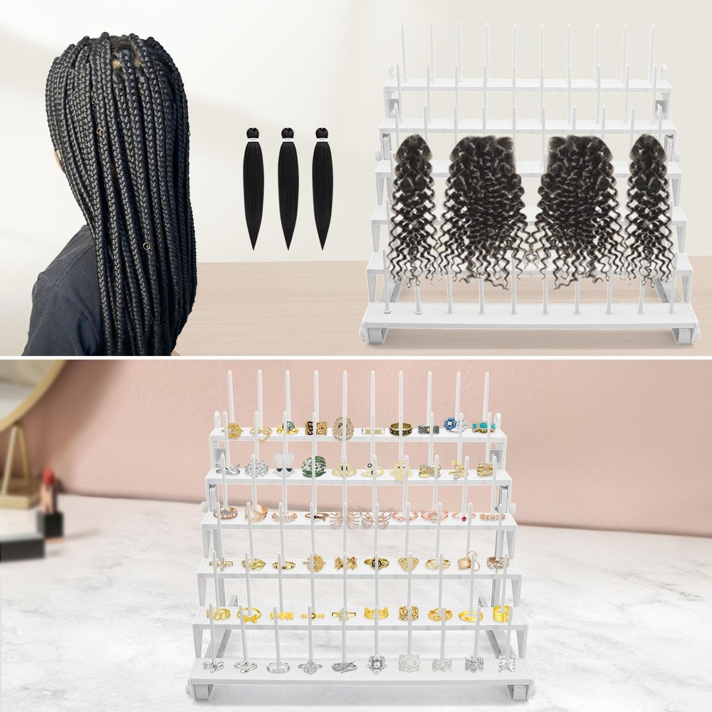Thread Rack with 60 Spools Large Stand White Plastic Holder Storage STS-60D