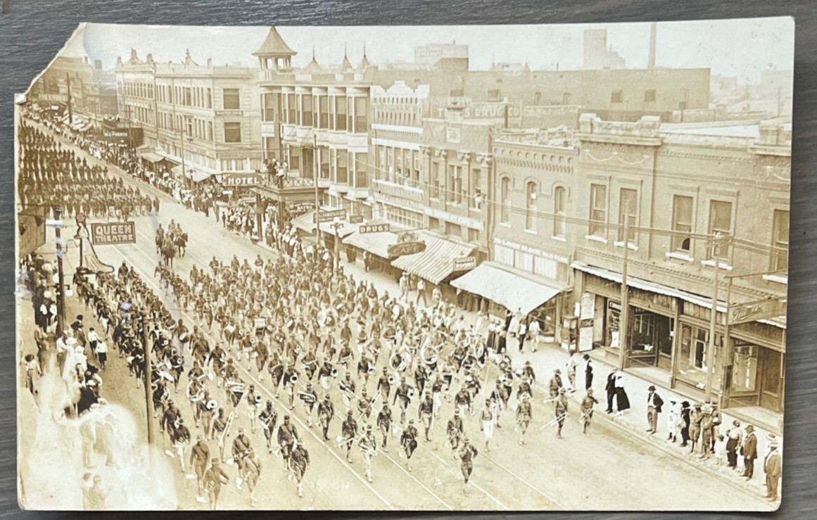 Antique Harlem Hellfighter Photo WWI Victory Parade 369 Infantry Black Americana