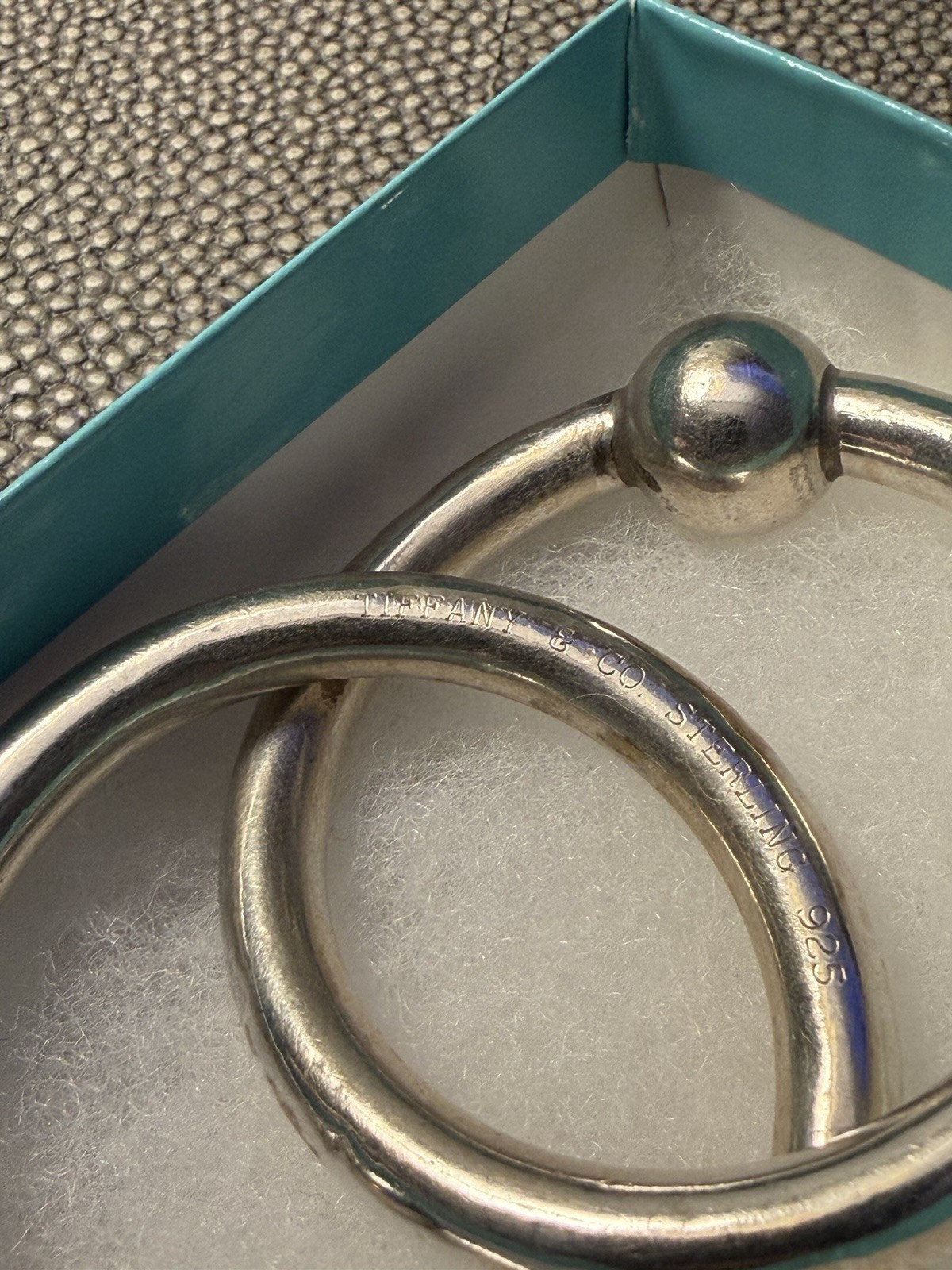 TIFFANY & CO 1837 STERLING SILVER 925 DOUBLE 2 RING BABY RATTLE TEETHING RING