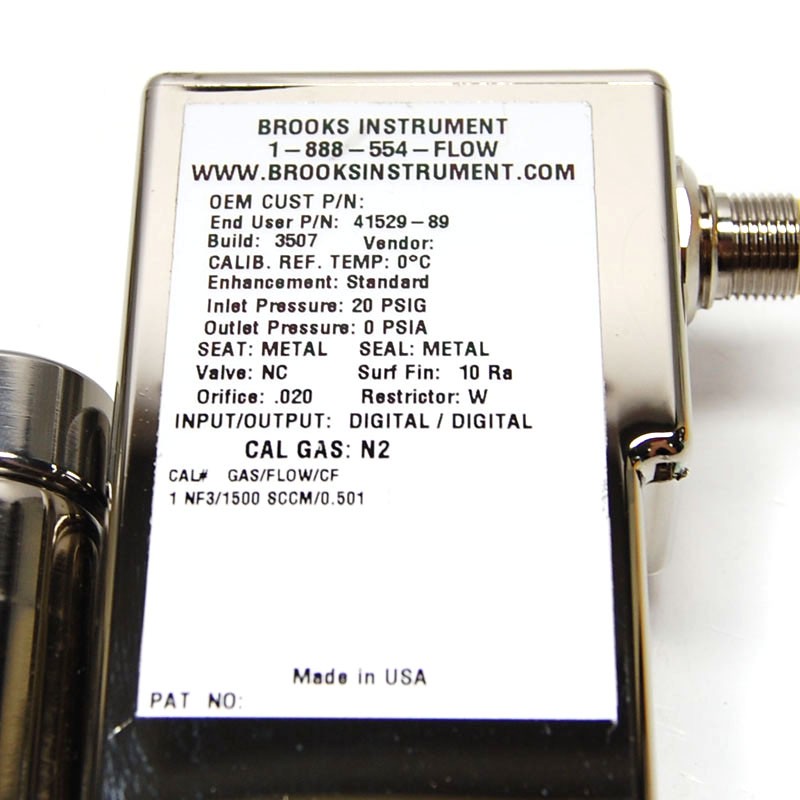 Brooks SLA7950D Digital MFC Mass Flow Controller 1/4" VCR DeviceNet (NF3 / 1.5L)