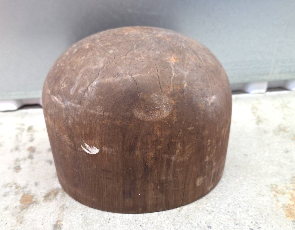Antique Eastern Woolen Co Omaha, NE Hat Stand Milliner's Block Mold Wooden