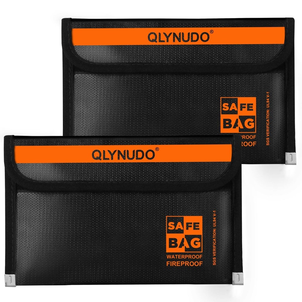 Small Fireproof Document Bag 8x5" External Size 2-Pack Fireproof Money Bag fo...