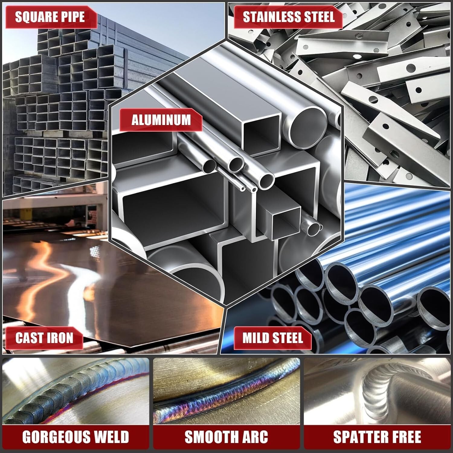 6 in1 Simplified Aluminum 160A MIG Welder 110/220V Multi-Process Welding Machine