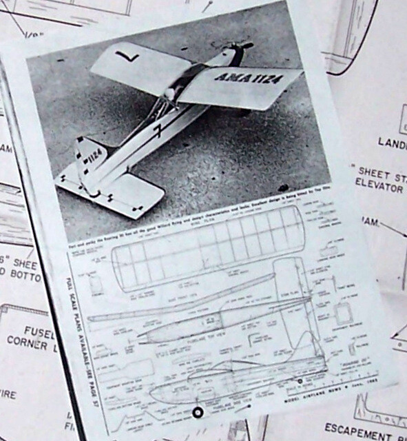 Rare ROARING 20 PLAN + CONSTRUCTION ARTICLE forTake-Along RC Article Model Plane