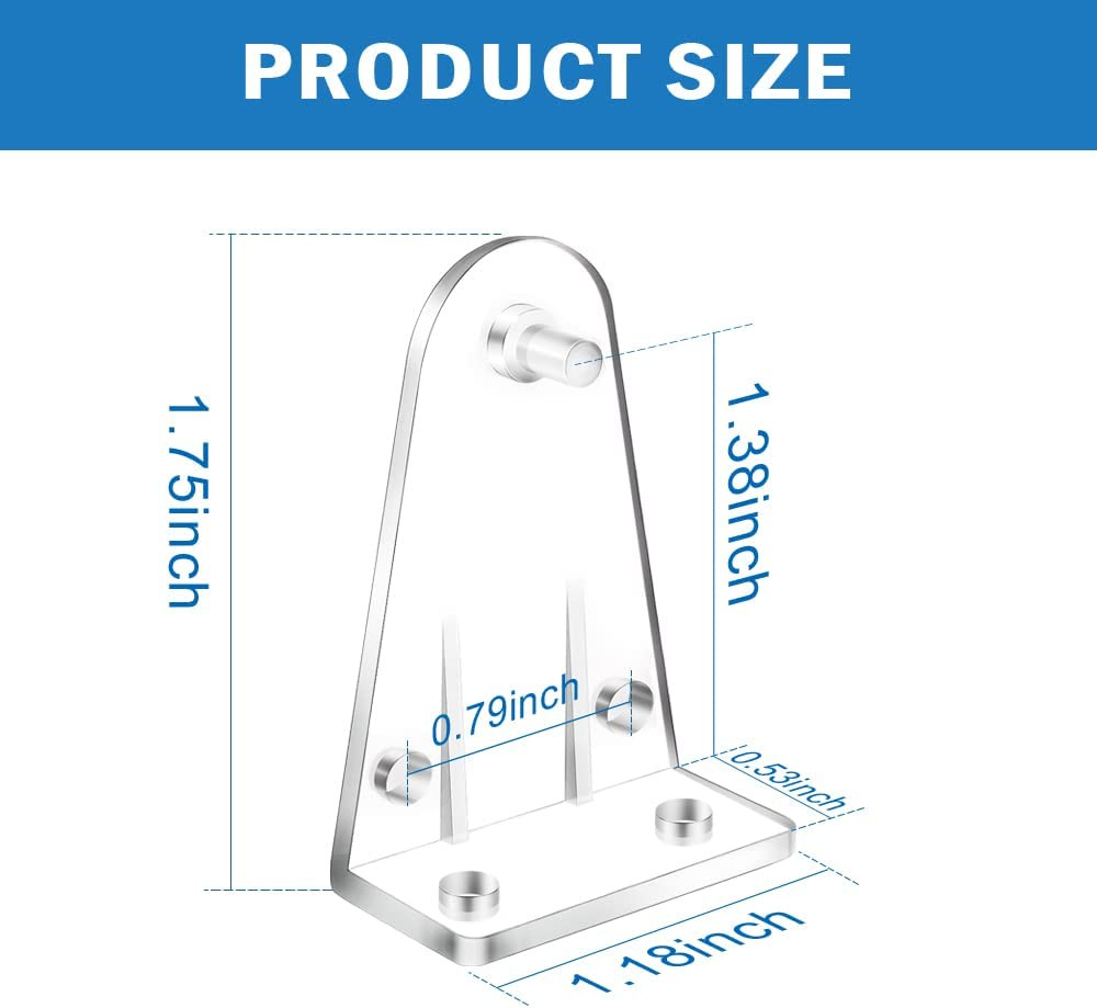 2 Inch 4Pcs Blinds Hold down Brackets, Clear Plastic Door Blinds Bottom Bracket,