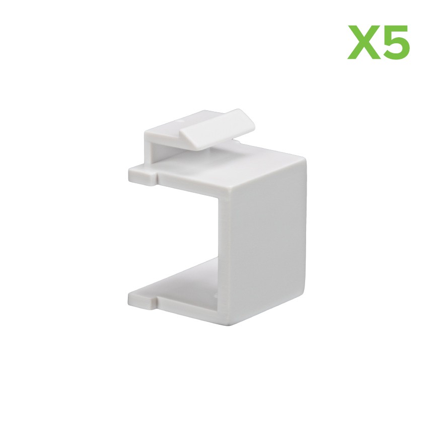 5 X BLANK KEYSTONE JACK INSERT ADAPTER WHITE