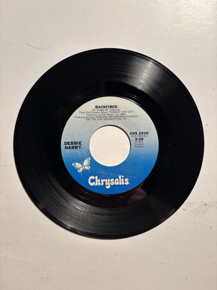 Debbie Harry “Backfired” Chrysalis 7” 45 Strong VG+