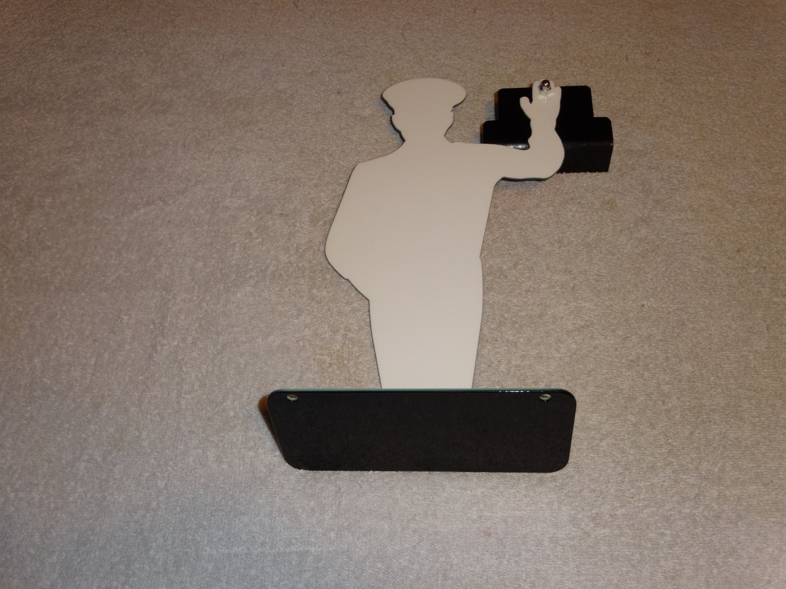 VINTAGE HARLEY DAVIDSON MOTORCYCLE👨MAN METAL GASOLINE BUSINESS CARD HOLDER SIGN