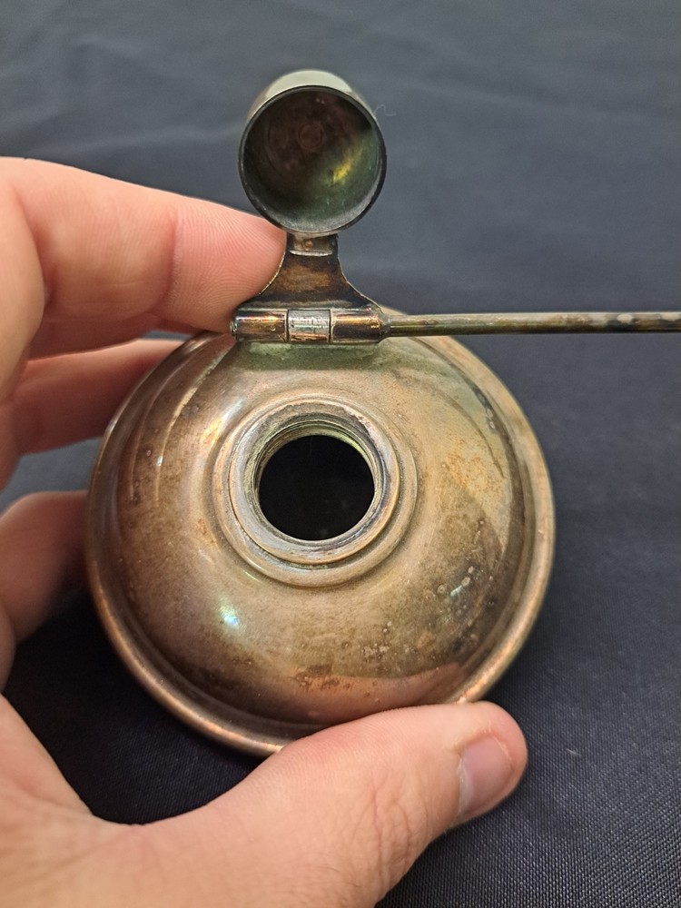 Vintage Silver Plate Chafing Dish Alcohol Burner with Wick