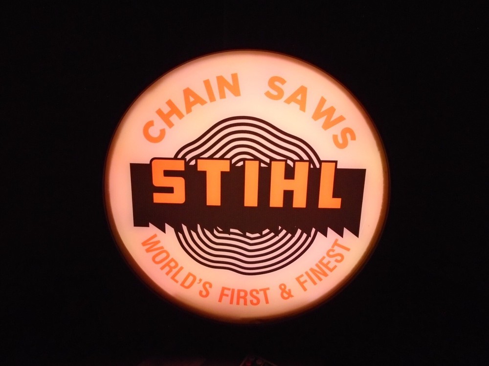 Stihl Chainsaws logo Round LED Display lighted sign lightbox Wall Hanging