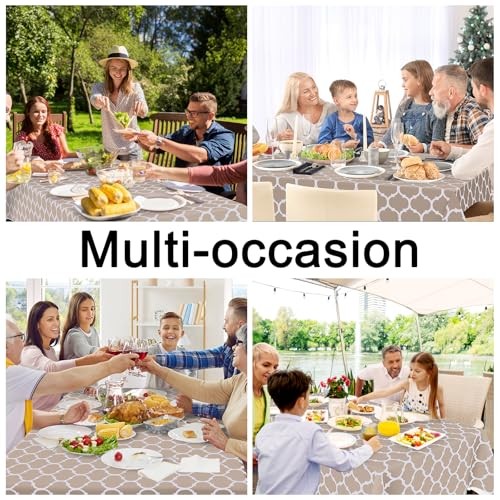 Rectangle Table Cloth, Waterproof Vinyl 70" x 52" (Rectangular) 1 Khaki
