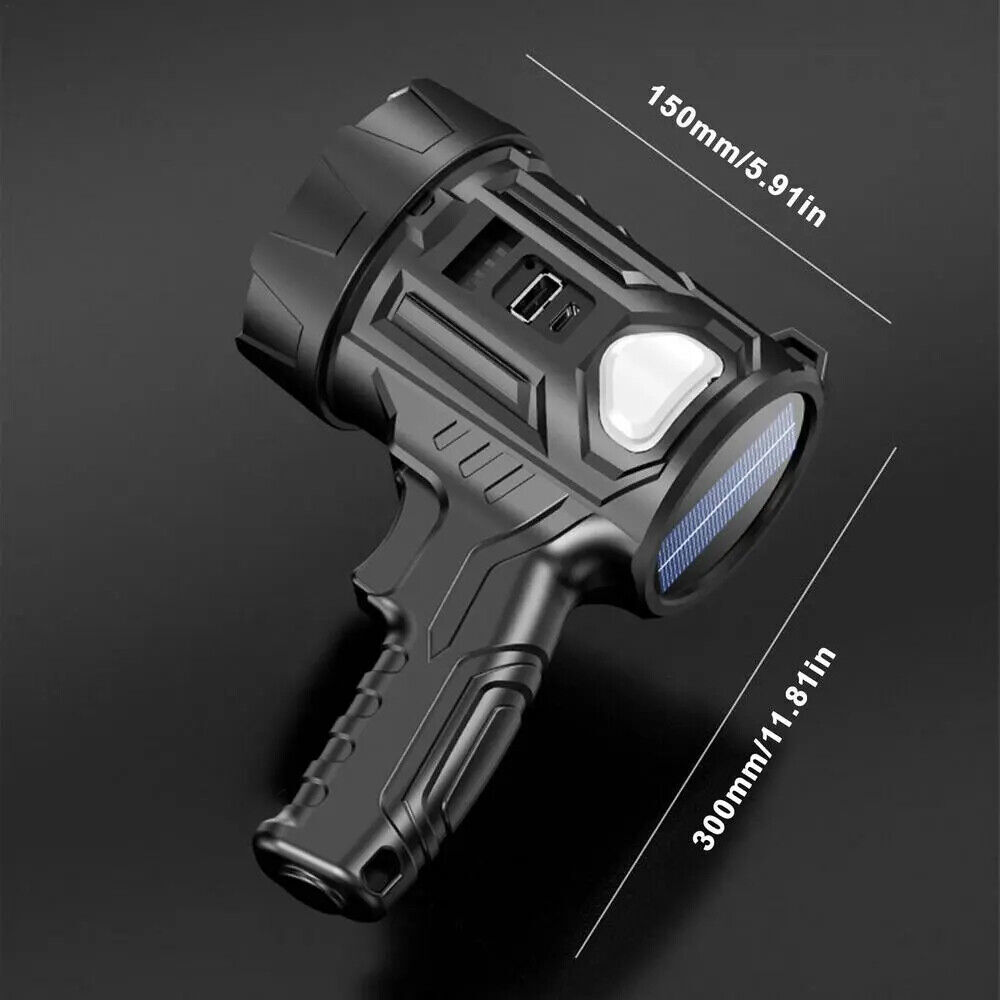 Spot Lights Hand Held Rechargeable Spotlight Large Flashlight Torch 30000000 Lm