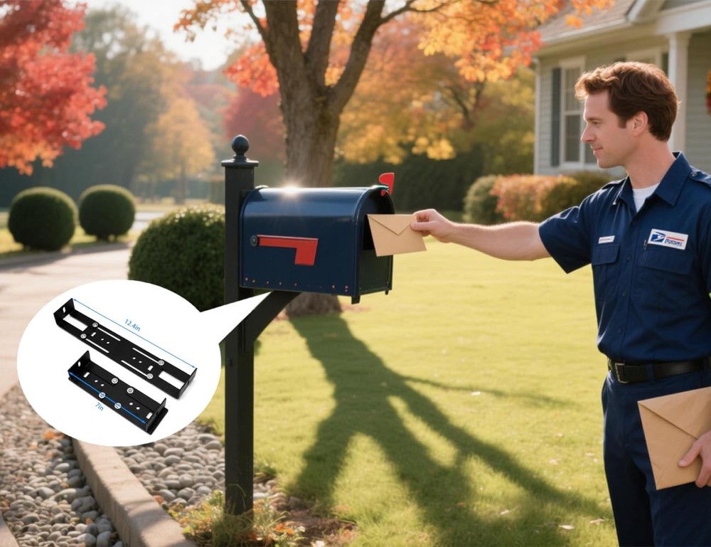 Adjustable Mailbox Mounting Bracket,Carbon Steel,Adjustable Design(Only Appli...