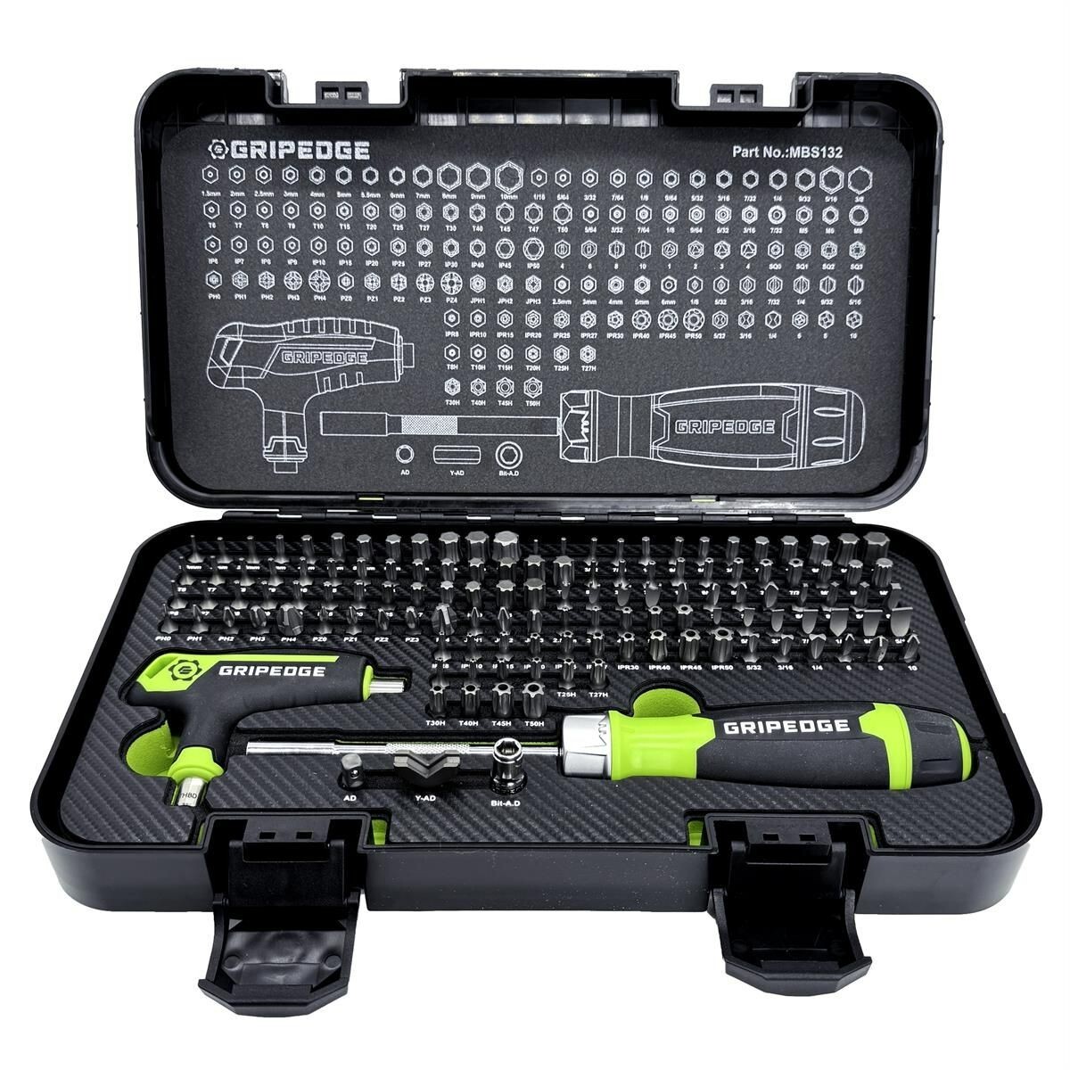 Grip Edge Tools MBS132 132 Piece R.P.T. Multi-Bit Set