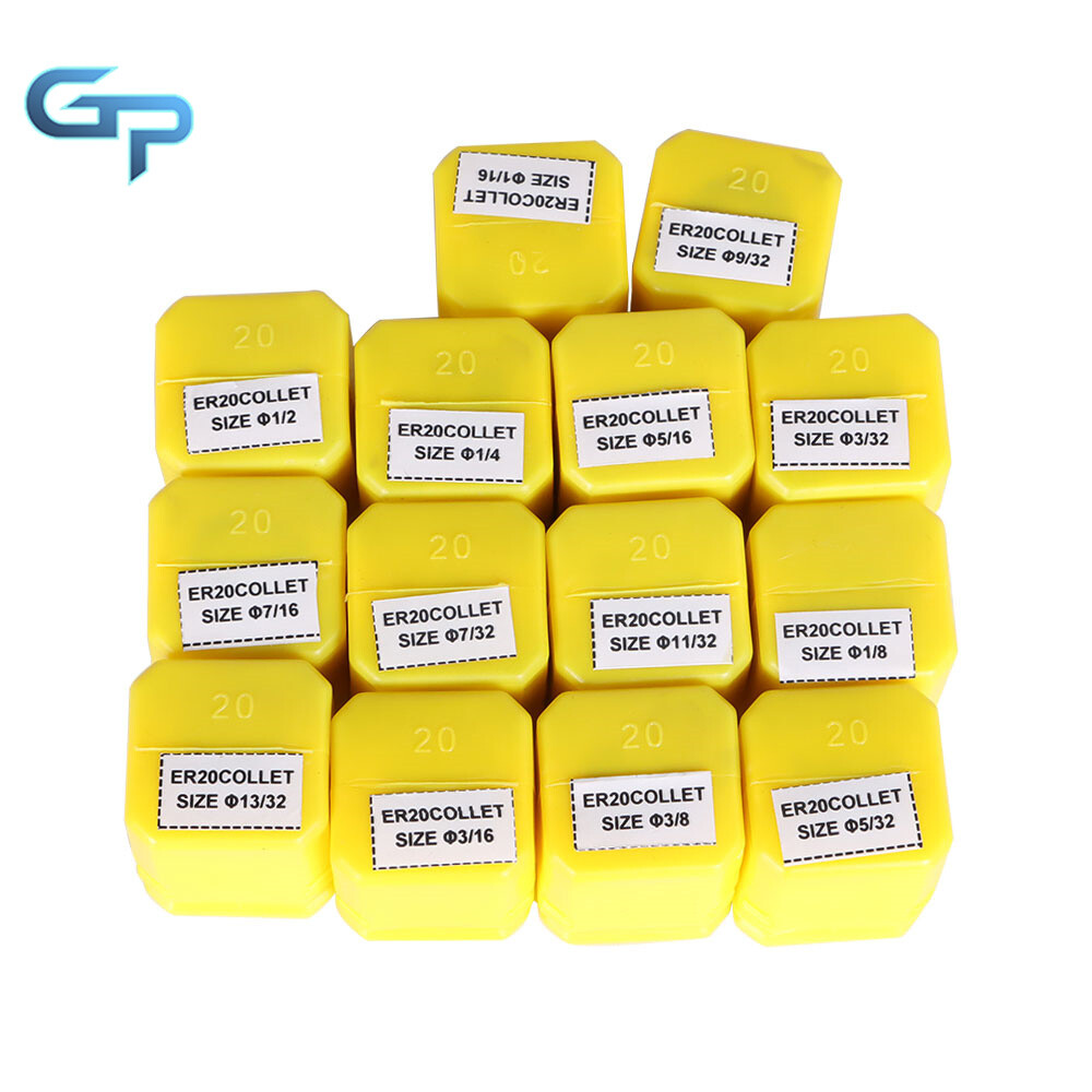 14Pcs ER20 1/16"-1/2" Spring Collet Set for CNC Milling Lathe Tool Workholding