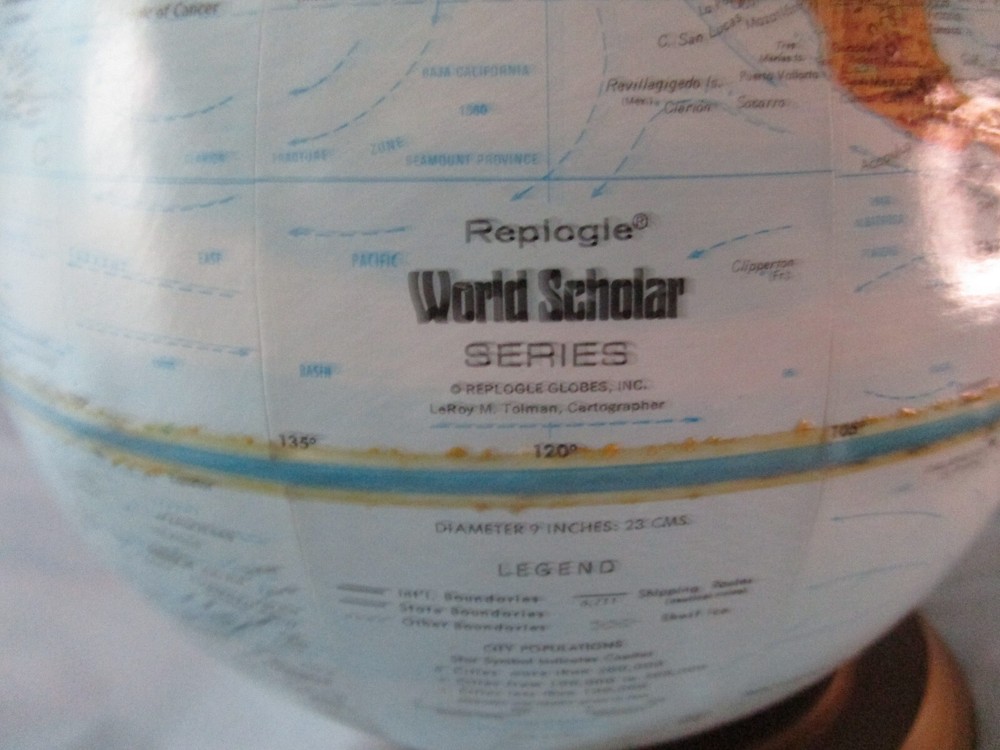 Desk Top 9" Globe Replogle World Scholar *