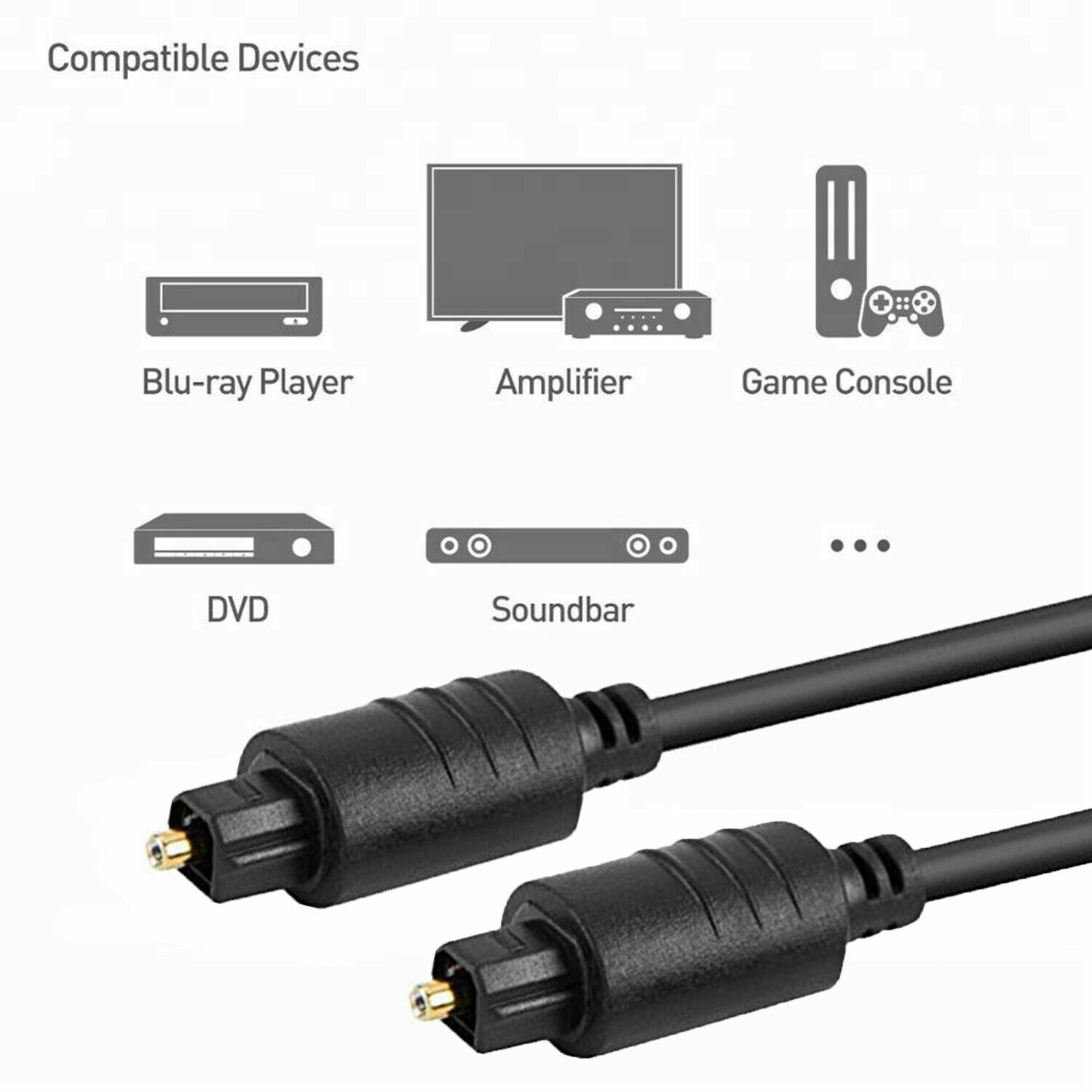 10FT Premium Digital Audio Optical Optic Fiber Cable Toslink SPDIF Cord 10 ft HD
