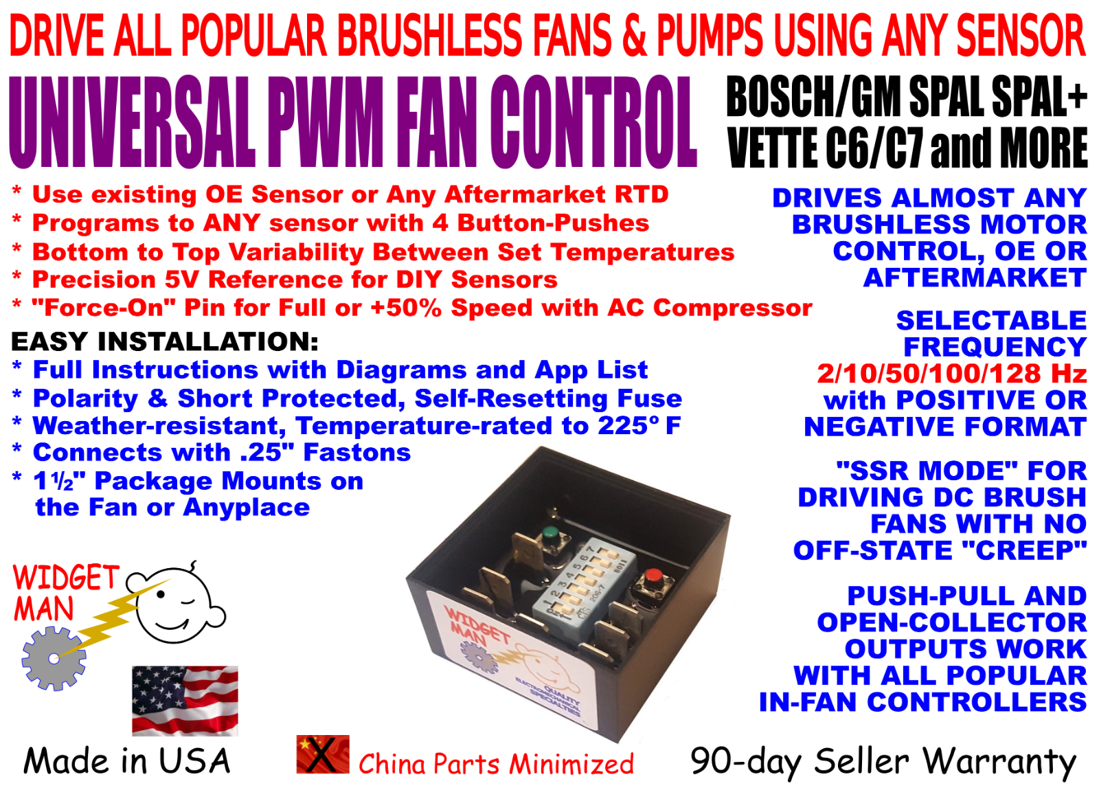 BRUSHLESS PWM VARIABLE FAN CONTROL, use existing sensor with SPAL and other BLDC