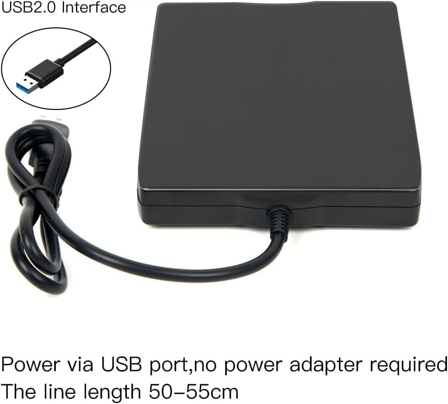 External USB Floppy Disk Reader - Black - Portable