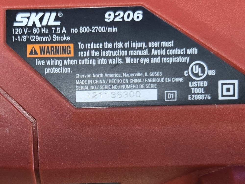 Skil 9206 7.5-Amp Variable Speed Corded Reciprocating Saw