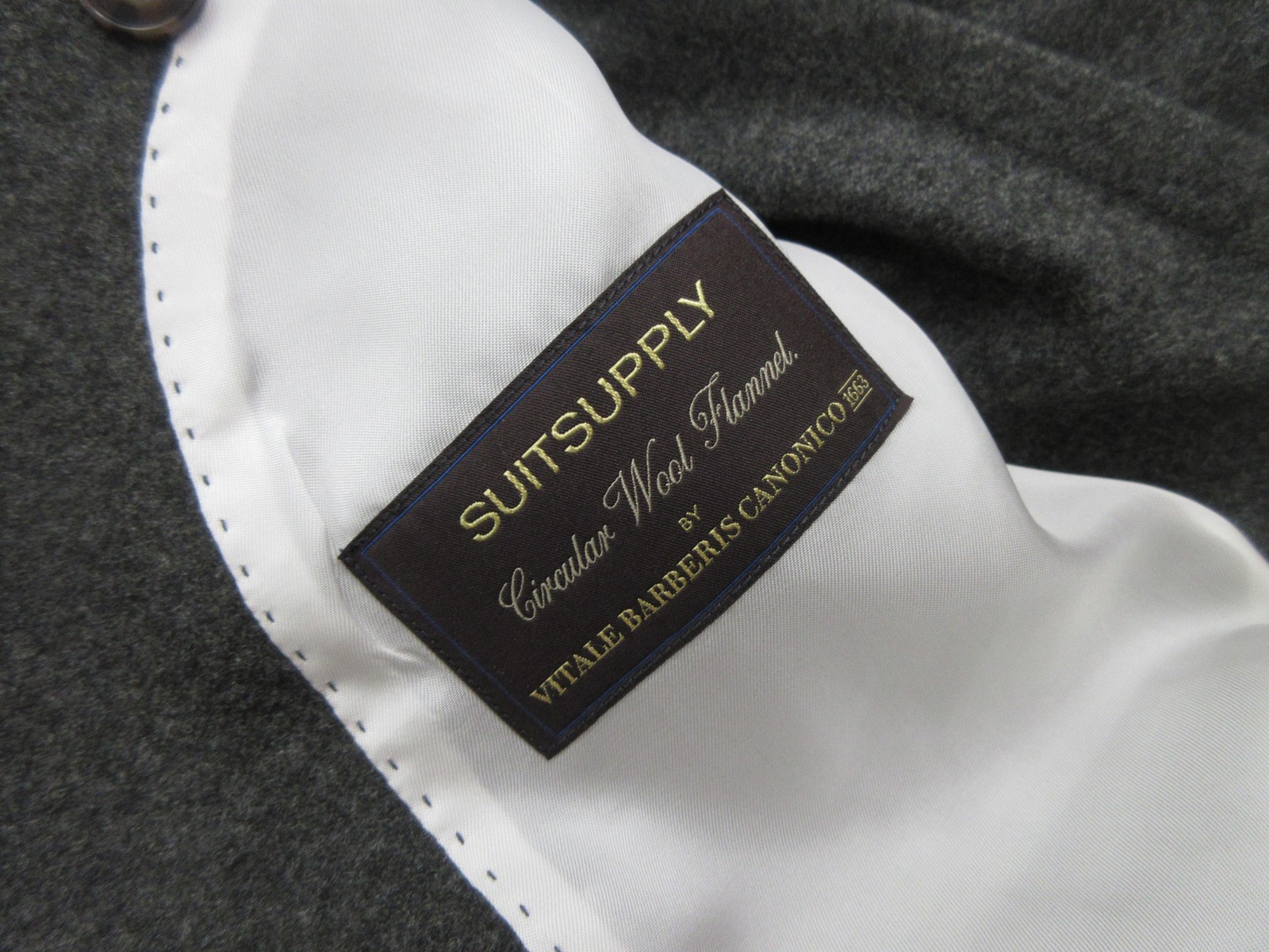 Suitsupply Blazer Mens 40 Gray Wool Flannel Sport Coat Vitale Barberis Canonico