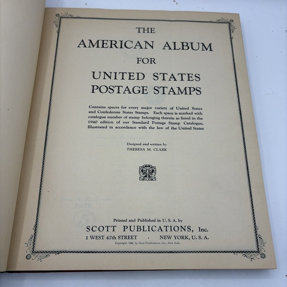 1940 Scott American Album For United States Stamps 200 Plus Mounted Stamps