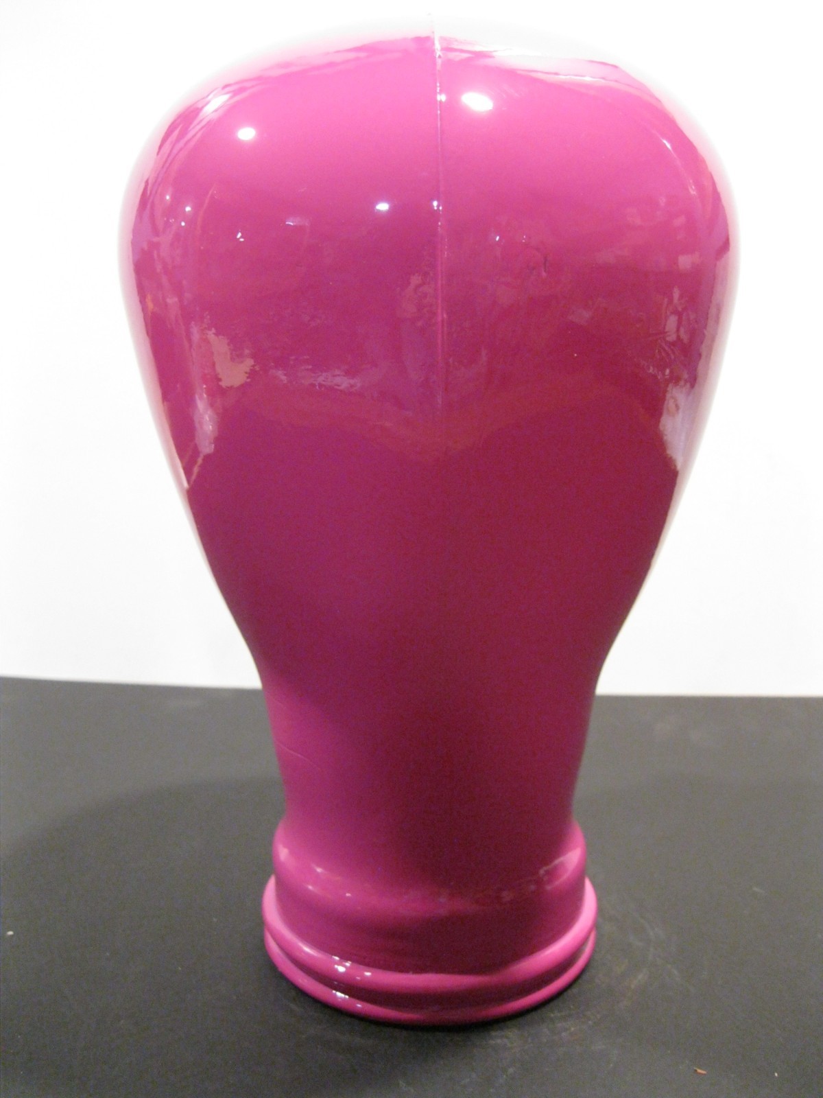 Glass Head, Opaque FUCHSIA , Life Size Mannequin Head. Great for Room Decor.