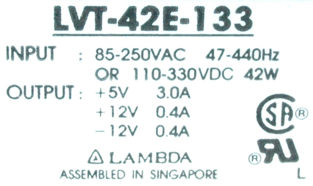 Lambda Power Supply LVT-42E-133 *REPAIR EVALUATION ONLY* [PZJ]