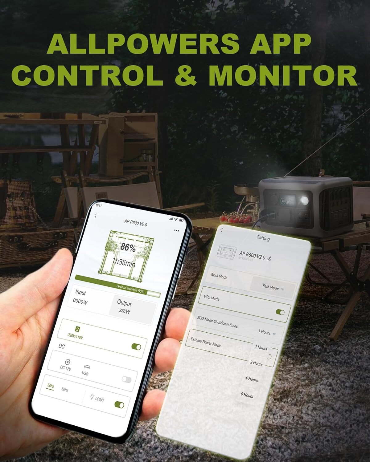 ALLPOWERS R600 Portable Power Station 600W 299Wh LiFePO4 Solar Generator