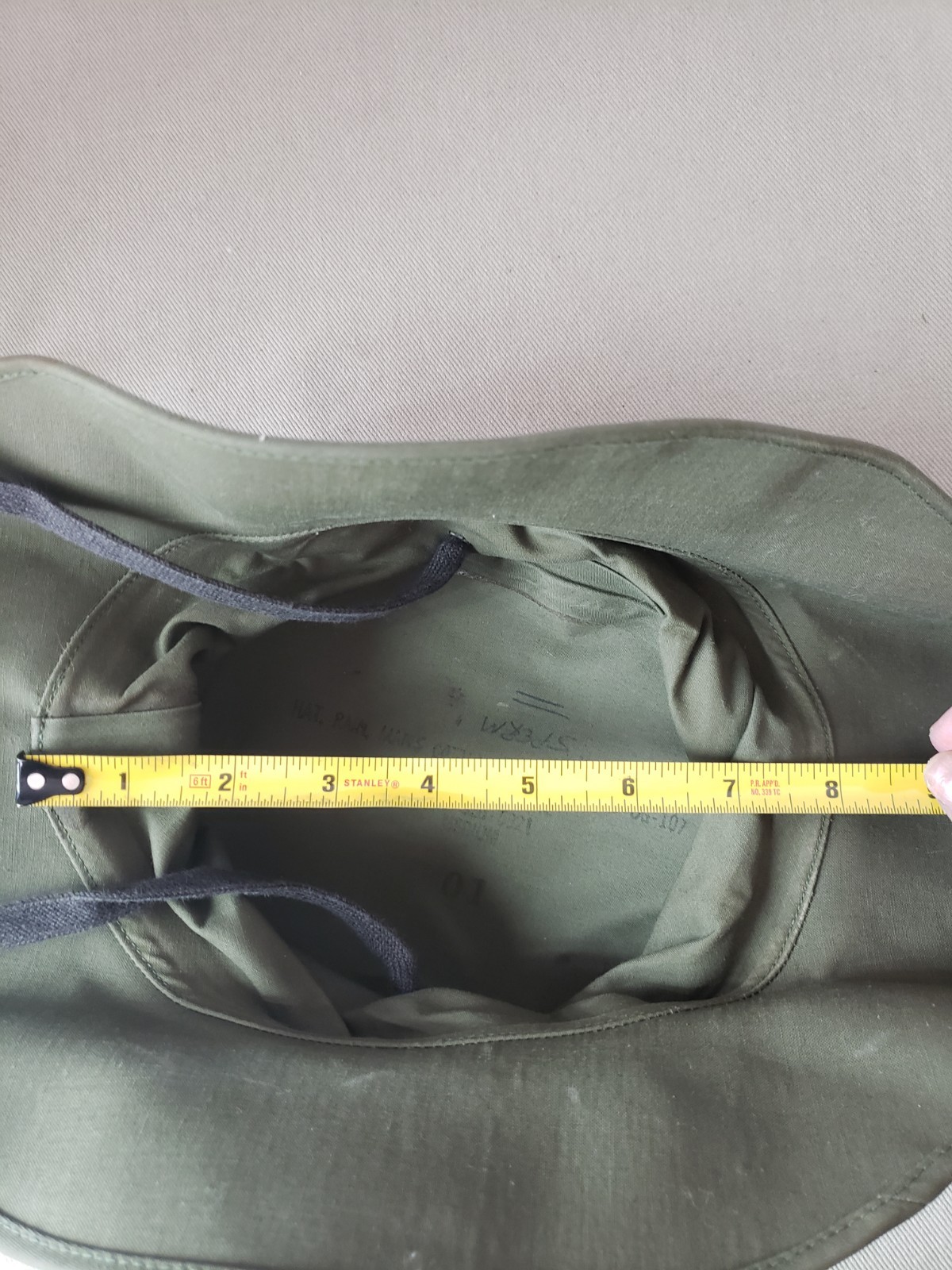 Vietnam Era US Army Rubberized Cotton Rain Hat Boonie Cap OG-107