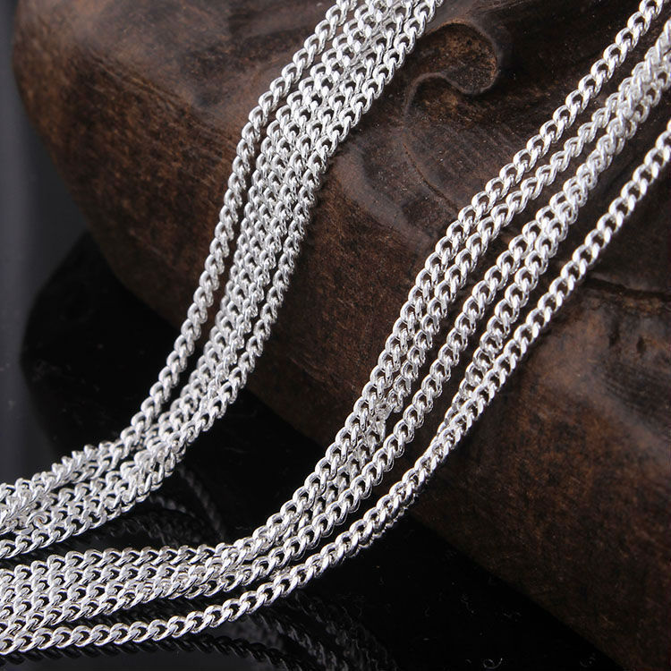 Wholesale 10pcs 925 Sterling Solid Silver Plated 2mm Curb Chain Necklace 16"-30"