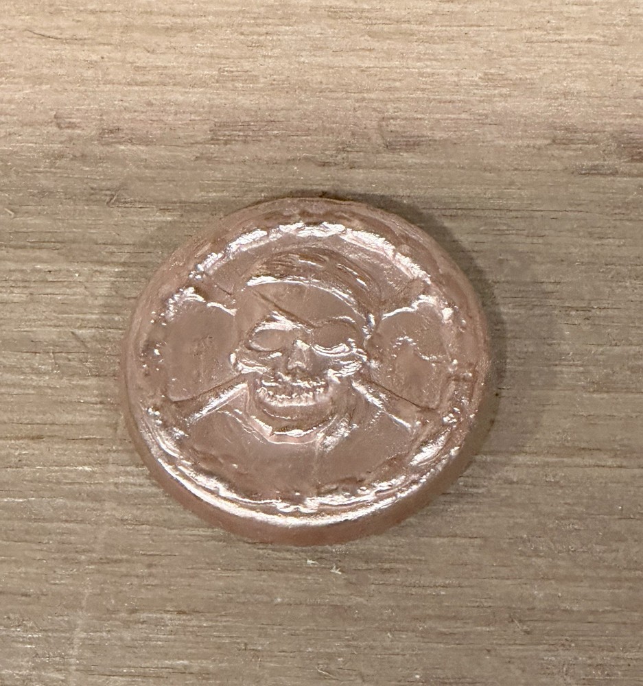 3-4 oz .999 Solid Copper Pirate Coin